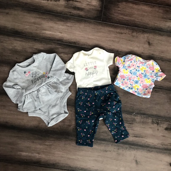 child of mine Other - Child Of Mine Size 0-3 Months Girls Floral 4 Piece Set